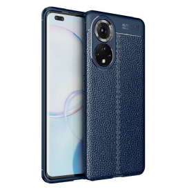 Cover Huawei Nova 9 Pro Doppia Linea Litchi Effetto Pelle