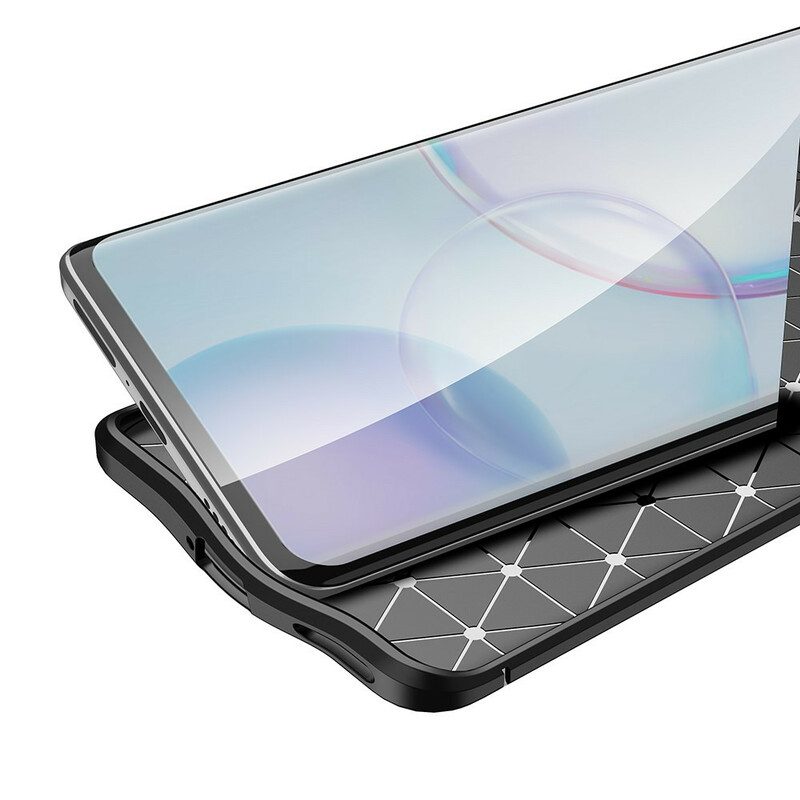 Cover Huawei Nova 9 Pro Doppia Linea Litchi Effetto Pelle