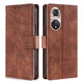 Custodia A Portafoglio Huawei Nova 9 Pro Pelle Di Coccodrillo