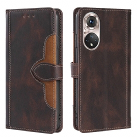 Custodia in pelle Huawei Nova 9 Pro Ecopelle Bicolore Elegante