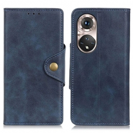 Custodia in pelle Huawei Nova 9 Pro Ecopelle Vintage E Bottone