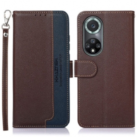 Custodia in pelle Huawei Nova 9 Pro Lychee Style Rfid Khazneh
