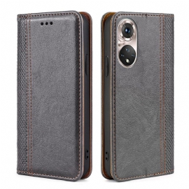 Folio Cover Huawei Nova 9 Pro Custodia in pelle Cuciture In Pelle Crosta Litchi