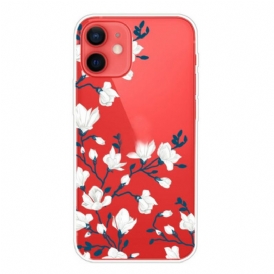 Cover iPhone 13 Mini Fiori Bianchi