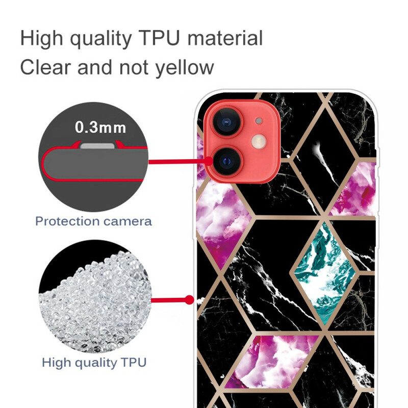 Cover iPhone 13 Mini Marmo Geometrico Variabile