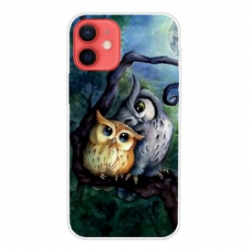 Cover iPhone 13 Mini Pittura Gufi