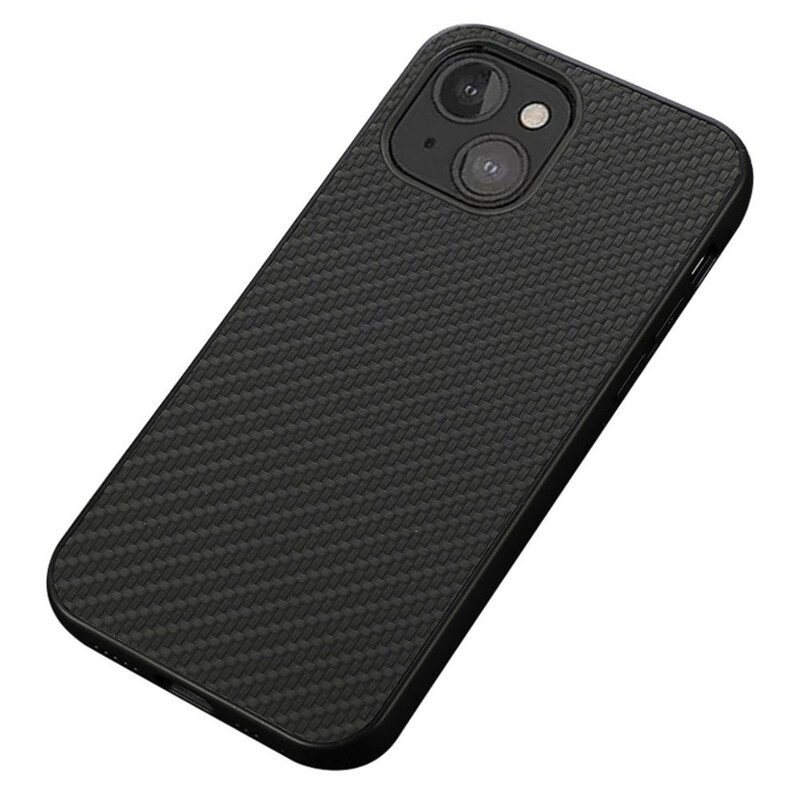 Cover iPhone 13 Mini Texture In Fibra Di Carbonio Effetto Pelle