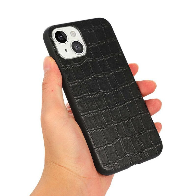 Cover iPhone 13 Mini Vera Pelle Di Coccodrillo