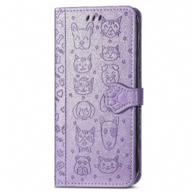 Custodia in pelle iPhone 13 Mini Animali Animati
