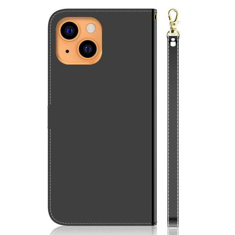Custodia in pelle iPhone 13 Mini Copri Specchietto In Ecopelle