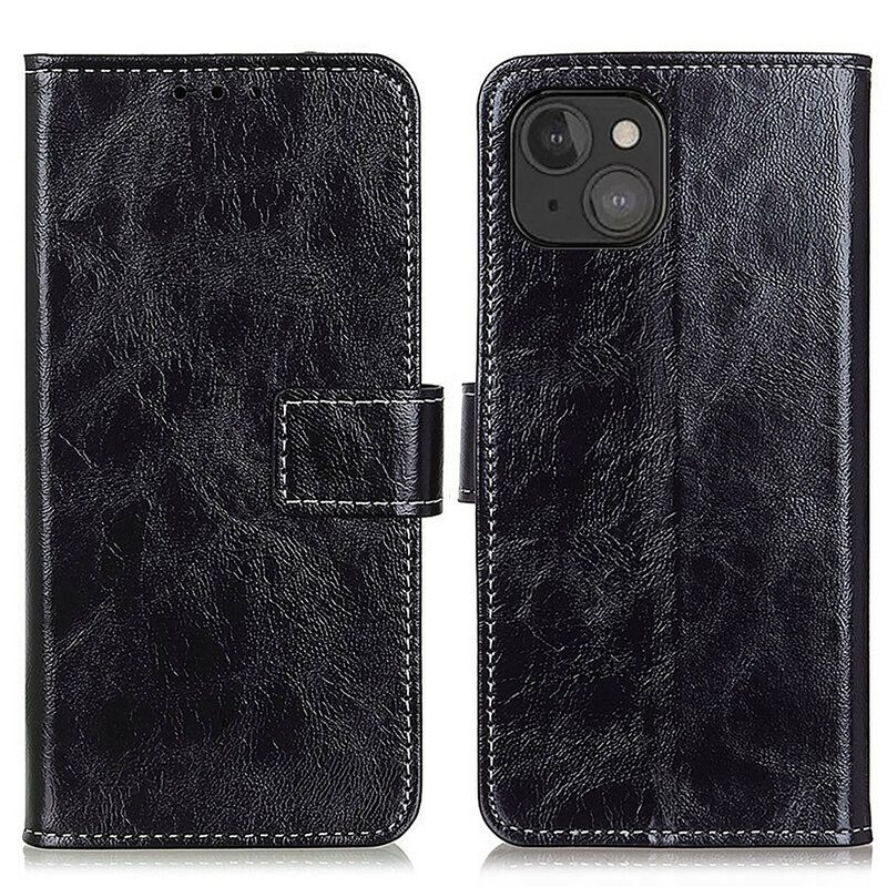 Custodia in pelle iPhone 13 Mini Cuciture Lucide Ea Vista