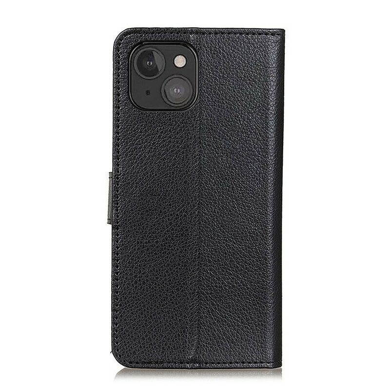 Custodia in pelle iPhone 13 Mini Ecopelle Tradizionale Litchi
