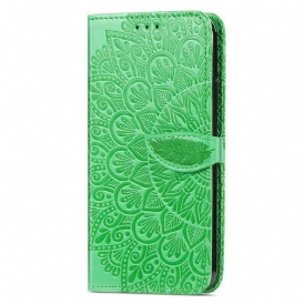 Custodia in pelle iPhone 13 Mini Foglie Tribali
