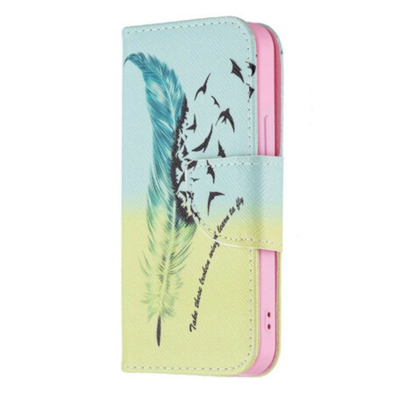 Custodia in pelle iPhone 13 Mini Impara A Volare