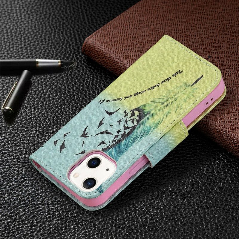 Custodia in pelle iPhone 13 Mini Impara A Volare