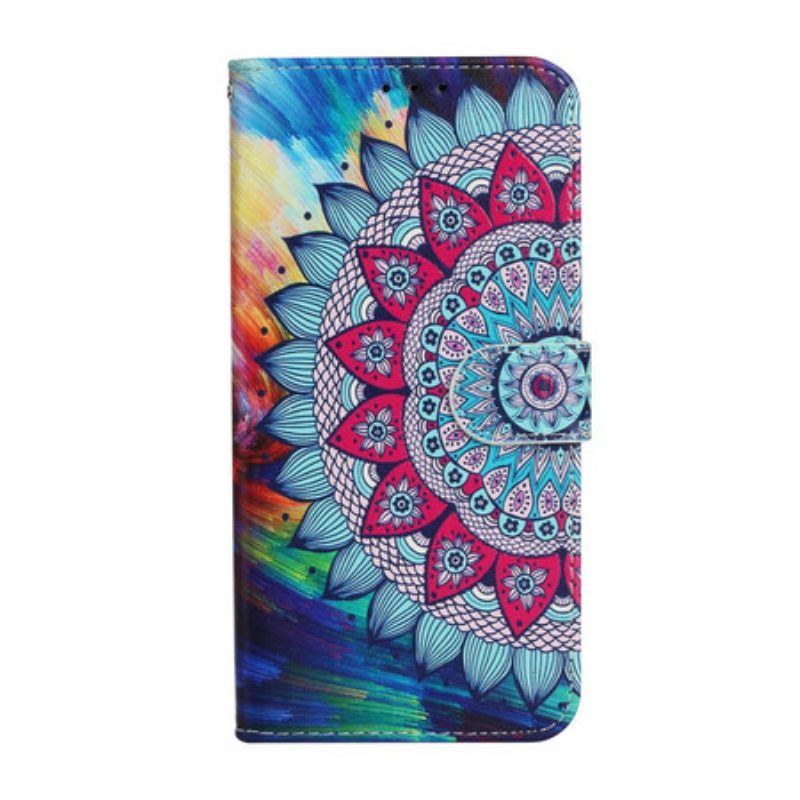 Custodia in pelle iPhone 13 Mini Mandala Ultra Colorato