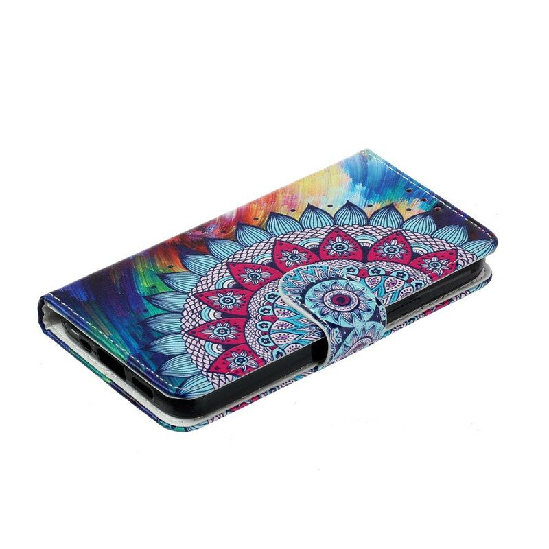 Custodia in pelle iPhone 13 Mini Mandala Ultra Colorato