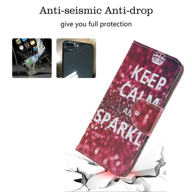 Custodia in pelle iPhone 13 Mini Mantieni La Calma E Scintilla