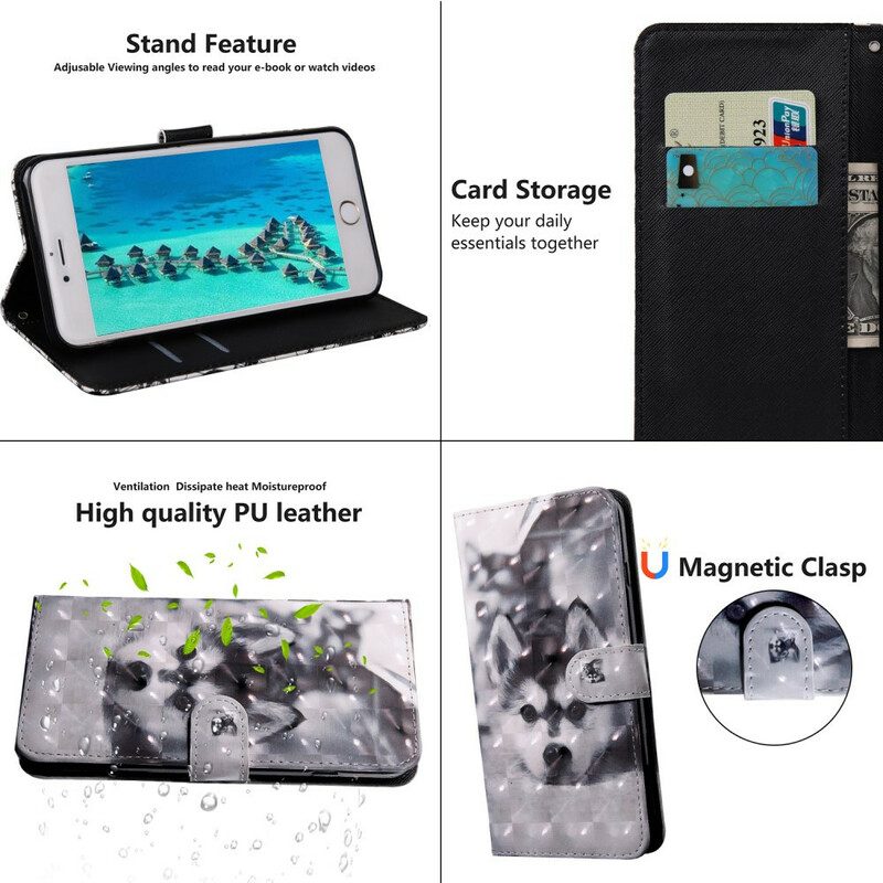 Custodia in pelle iPhone 13 Mini Punto Luce Gustave Il Cane