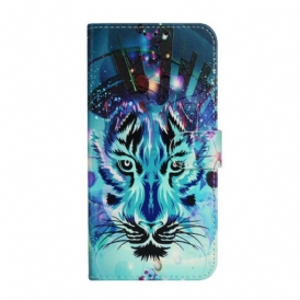 Custodia in pelle iPhone 13 Mini Tigre Di Ghiaccio