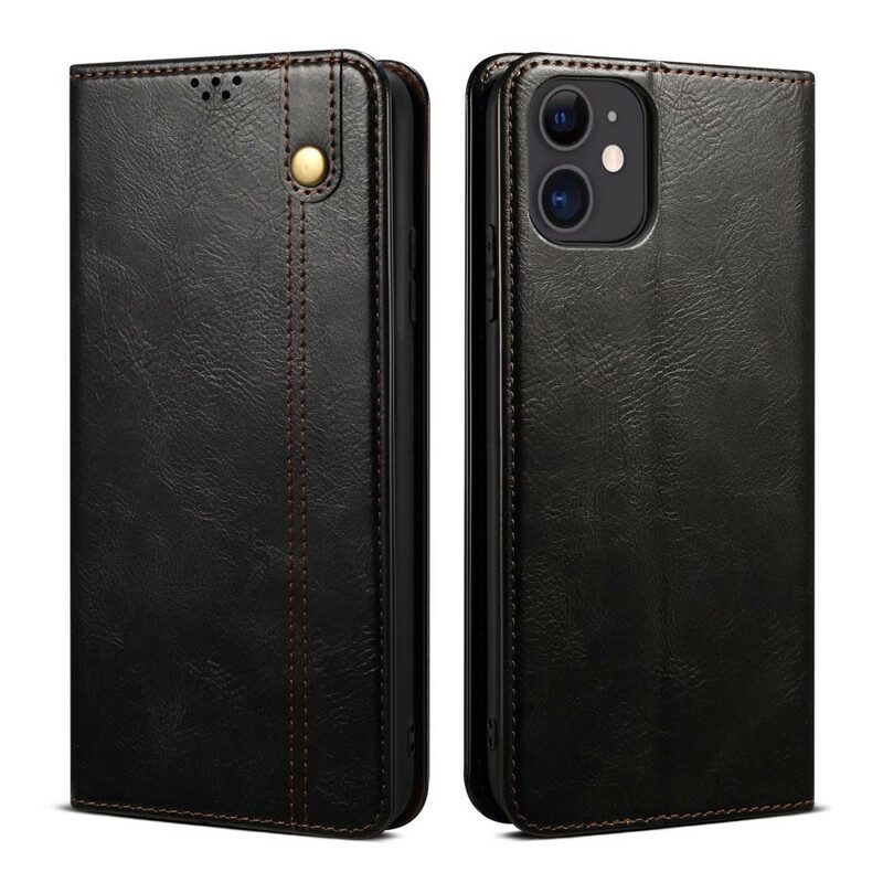 Folio Cover iPhone 13 Mini Custodia in pelle Ecopelle Cerata