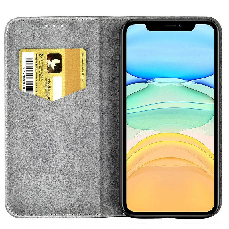 Folio Cover iPhone 13 Mini Custodia in pelle Effetto Pelle Bicolore