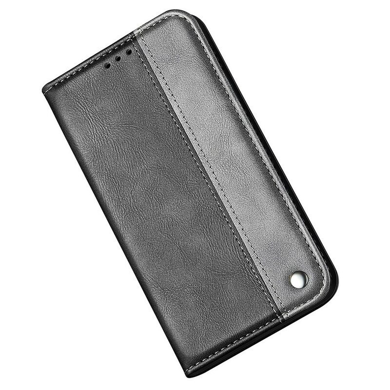 Folio Cover iPhone 13 Mini Custodia in pelle Effetto Pelle Bicolore
