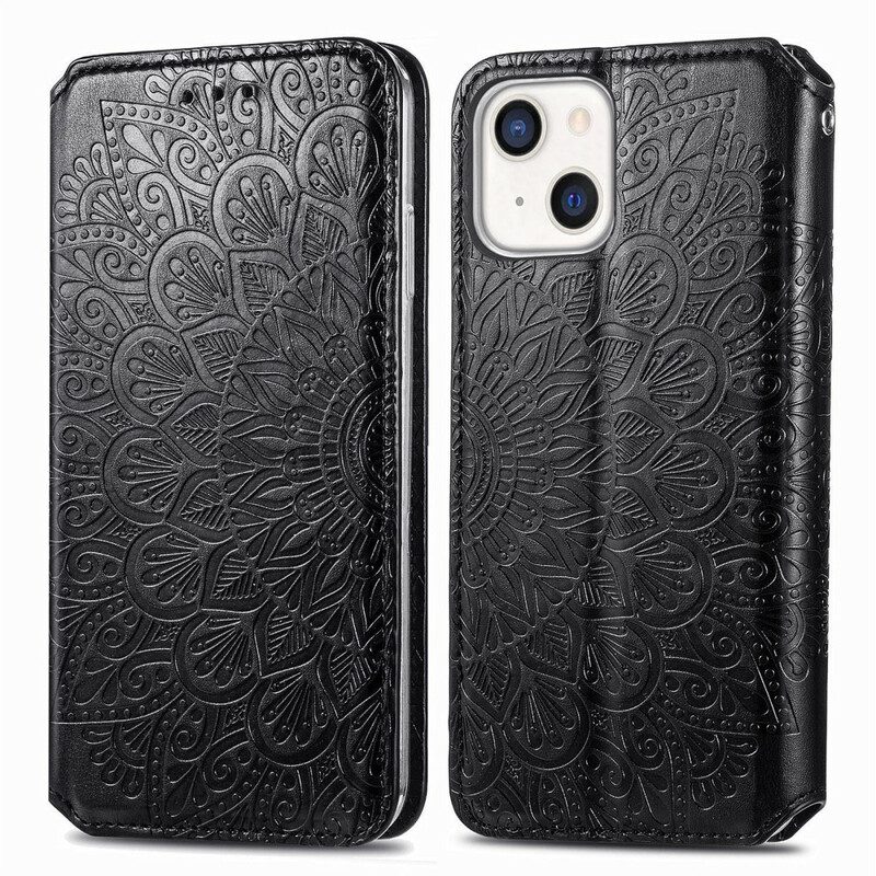 Folio Cover iPhone 13 Mini Custodia in pelle Mandala