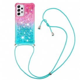 Cover Samsung Galaxy A33 5G Cordoncino In Silicone Glitterato