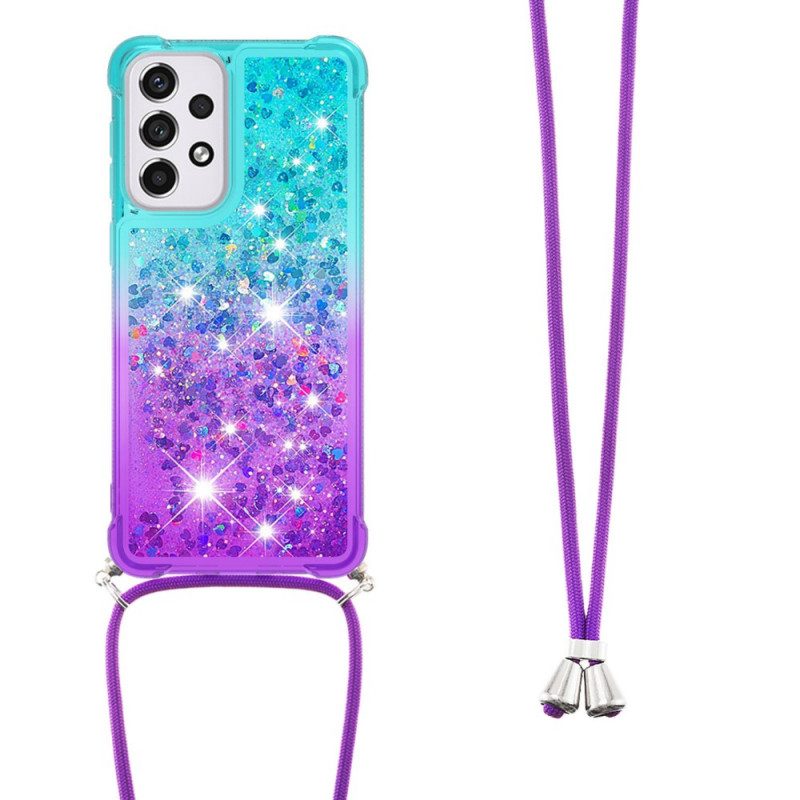 Cover Samsung Galaxy A33 5G Cordoncino In Silicone Glitterato