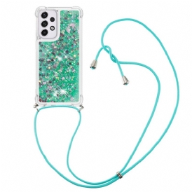 Cover Samsung Galaxy A33 5G Design Con Paillettes Con Coulisse