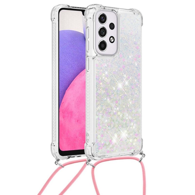 Cover Samsung Galaxy A33 5G Design Con Paillettes Con Coulisse