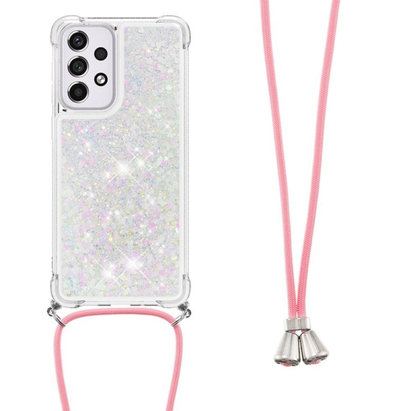 Cover Samsung Galaxy A33 5G Design Con Paillettes Con Coulisse