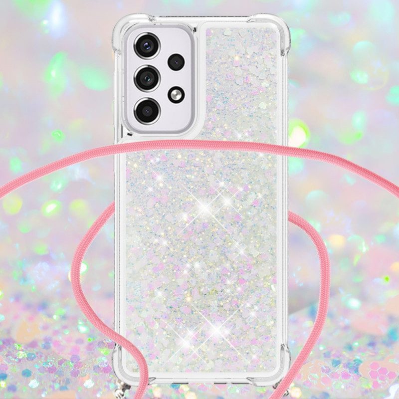 Cover Samsung Galaxy A33 5G Design Con Paillettes Con Coulisse