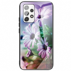 Cover Samsung Galaxy A33 5G Fiori In Vetro Temperato