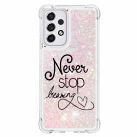 Cover Samsung Galaxy A33 5G Non Smettere Mai Di Sognare Glitter