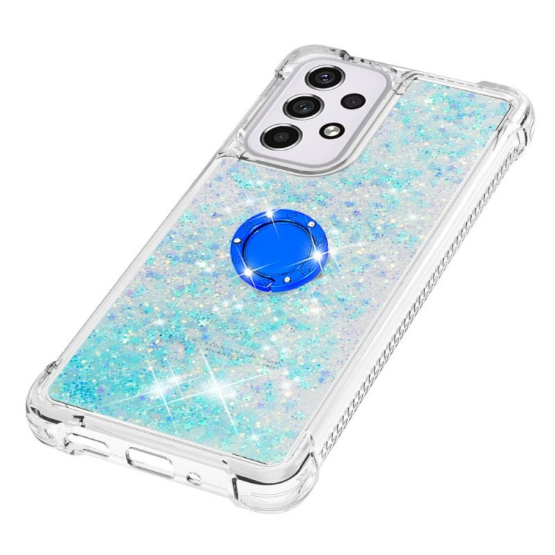 Cover Samsung Galaxy A33 5G Paillettes Con Supporto Ad Anello
