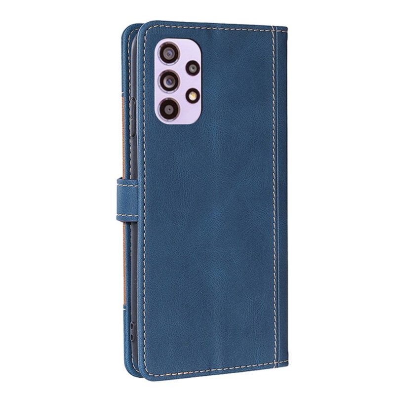 Custodia A Portafoglio Samsung Galaxy A33 5G Ecopelle Bicolore Elegante