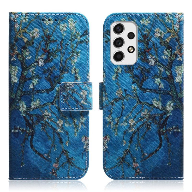 Custodia A Portafoglio Samsung Galaxy A33 5G Ramo Di Un Albero In Fiore