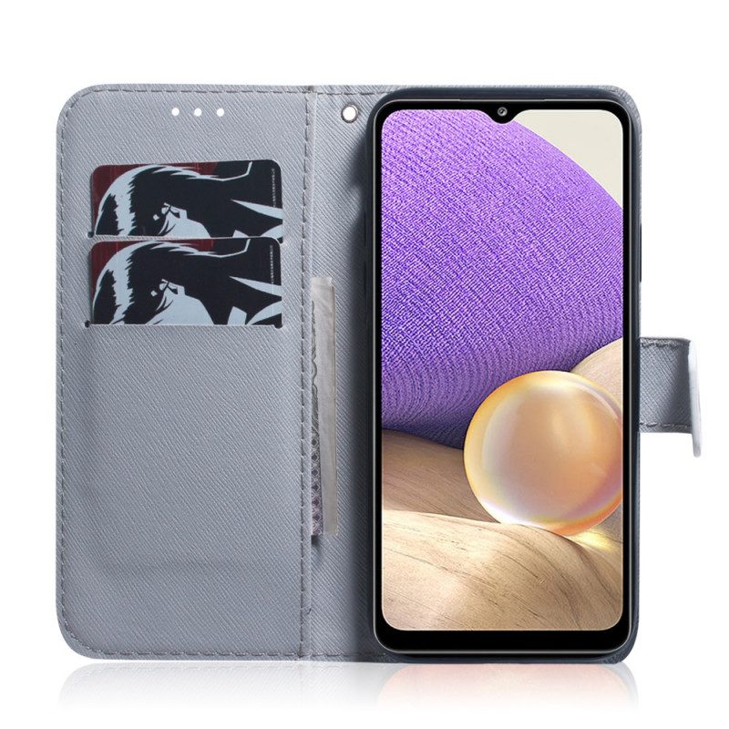 Custodia A Portafoglio Samsung Galaxy A33 5G Ramo Di Un Albero In Fiore