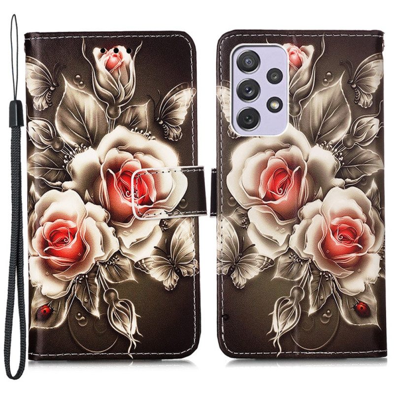 Custodia A Portafoglio Samsung Galaxy A33 5G Rose D'oro