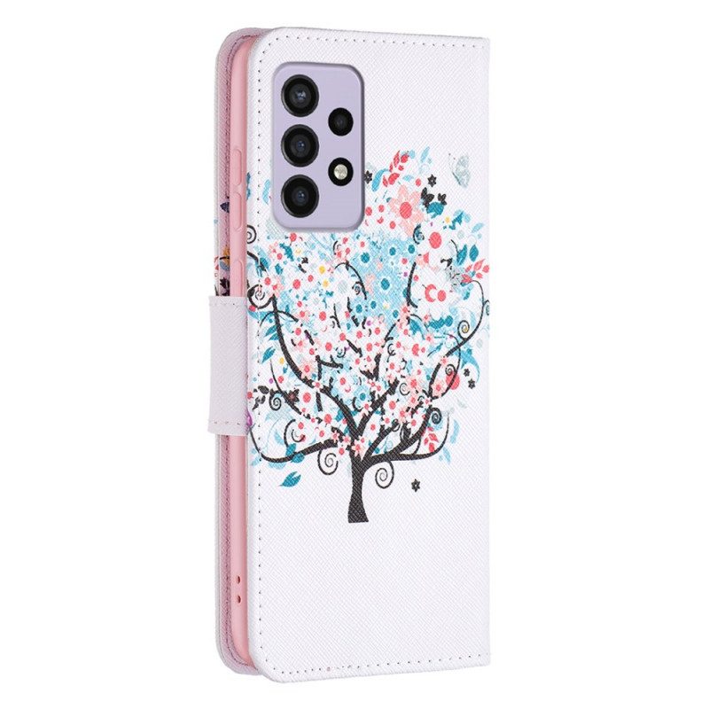 Custodia in pelle Samsung Galaxy A33 5G Albero Fiorito
