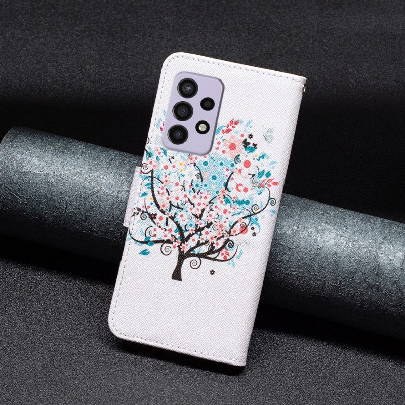 Custodia in pelle Samsung Galaxy A33 5G Albero Fiorito