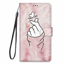 Custodia in pelle Samsung Galaxy A33 5G Cuore Del Dito
