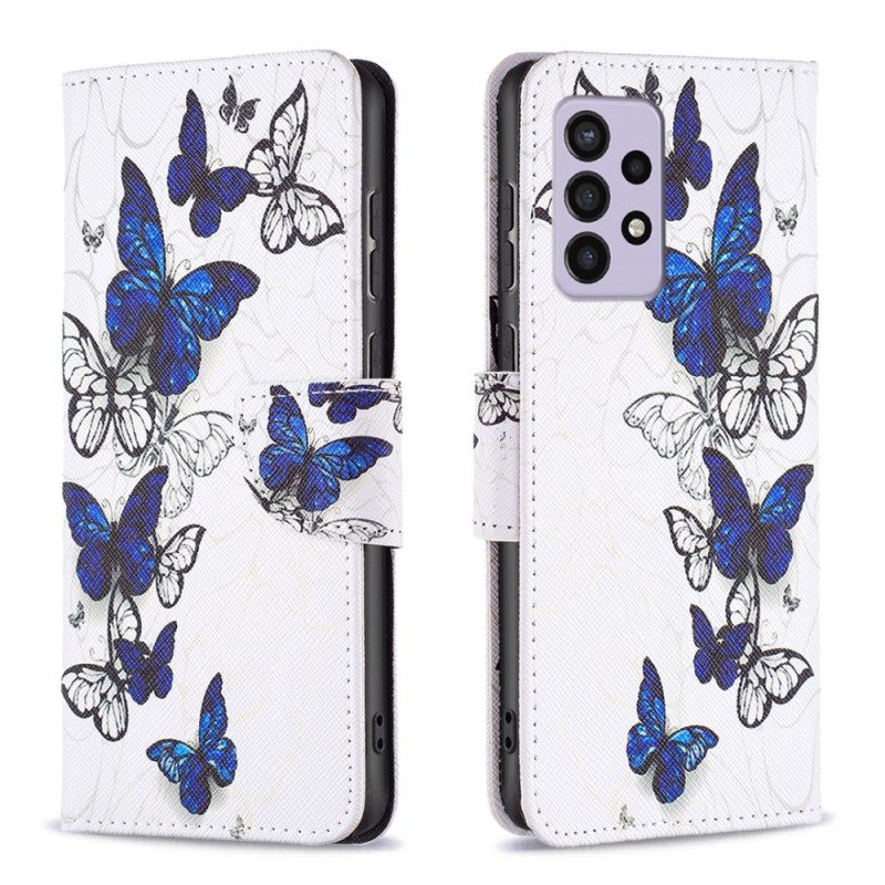 Custodia in pelle Samsung Galaxy A33 5G Farfalle