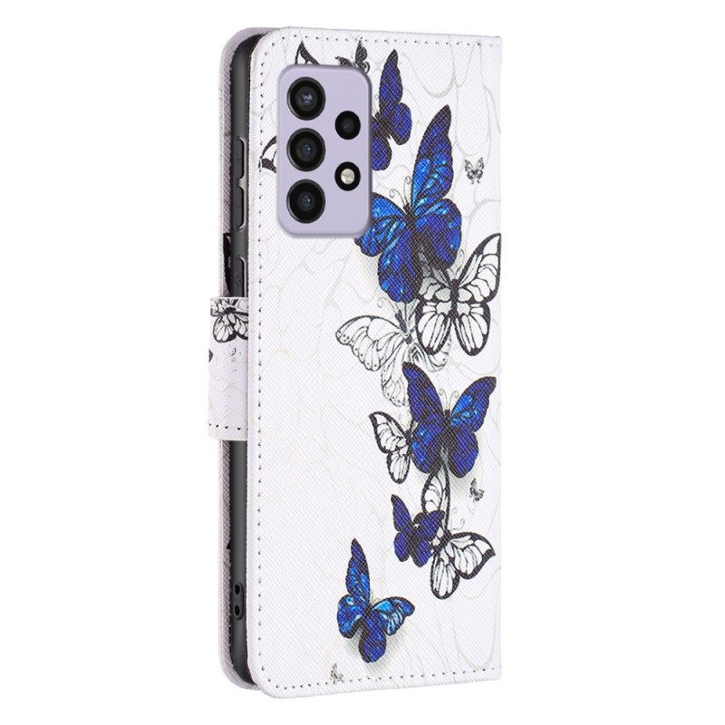 Custodia in pelle Samsung Galaxy A33 5G Farfalle