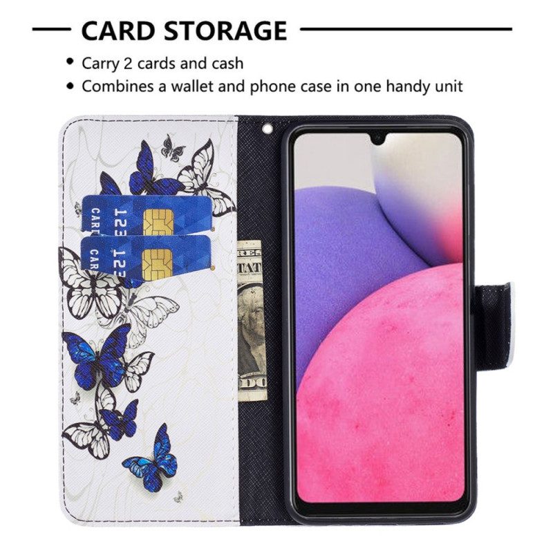 Custodia in pelle Samsung Galaxy A33 5G Farfalle