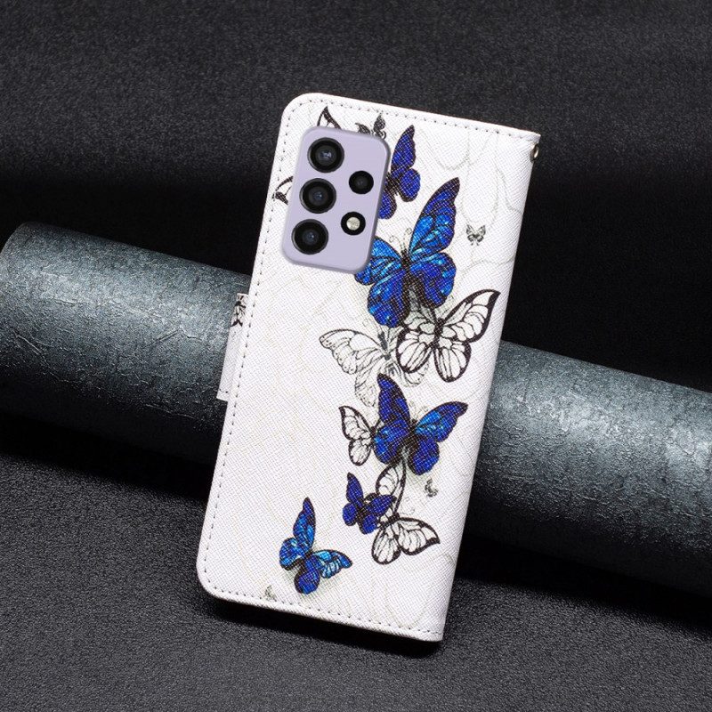 Custodia in pelle Samsung Galaxy A33 5G Farfalle