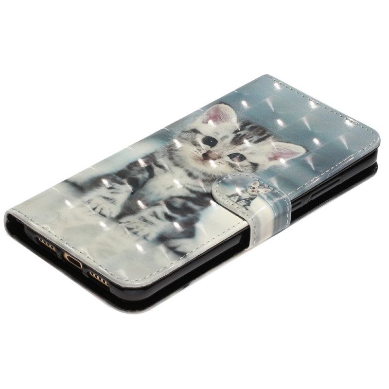 Custodia in pelle Samsung Galaxy A33 5G Gattino Strappy