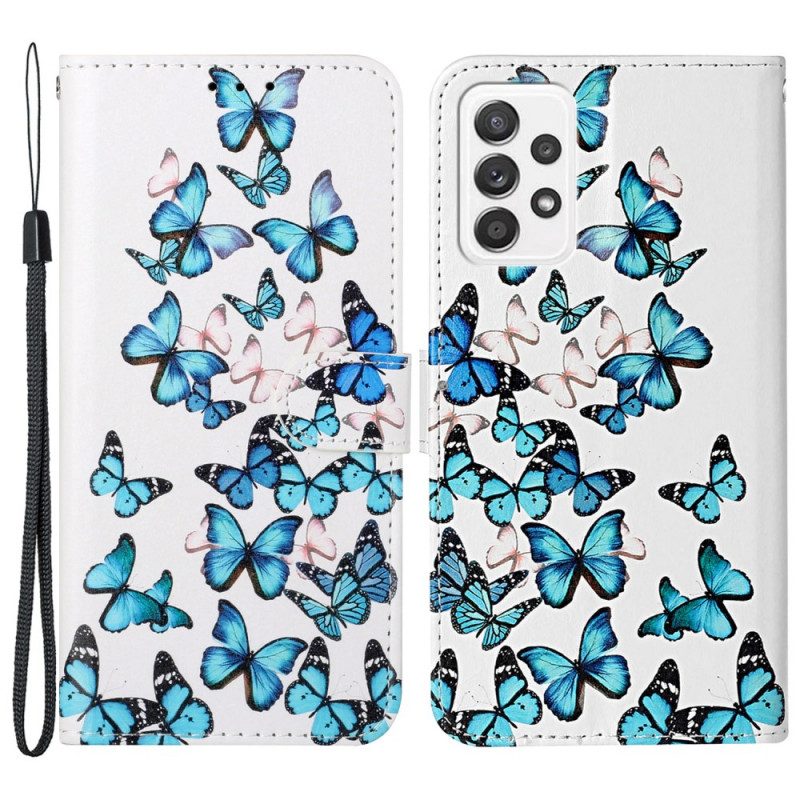 Custodia in pelle Samsung Galaxy A33 5G Lo Stile Delle Farfalle